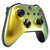 eXtremeRate Gold and Green Chameleon Front Housing Shell Faceplate for Microsoft Xbox One X & One S Controller - SXOFP03