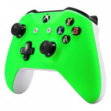 eXtremeRate Neon Green Soft Touch Grip Front Housing Shell Faceplate for Microsoft Xbox One X & One S Controller - SXOFP05
