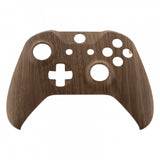eXtremeRate Custom Wood Grain Soft Touch Top Housing Shell for Xbox One X & One S Controller - SXOFS01