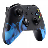 eXtremeRate Blue Flame Faceplate Cover Soft Touch Front Housing Shell Comfortable Soft Grip Replacement Kit for Microsoft Xbox One X & One S Controller - SXOFT12X
