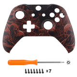 eXtremeRate Blood Purgatory Patterned Front Housing Shell Case, Soft Touch Faceplate Cover Replacement Kit for Xbox One S & One X Controller (Model 1708) - SXOFT43X