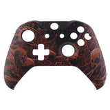eXtremeRate Blood Purgatory Patterned Front Housing Shell Case, Soft Touch Faceplate Cover Replacement Kit for Xbox One S & One X Controller (Model 1708) - SXOFT43X
