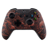 eXtremeRate Blood Purgatory Patterned Front Housing Shell Case, Soft Touch Faceplate Cover Replacement Kit for Xbox One S & One X Controller (Model 1708) - SXOFT43X