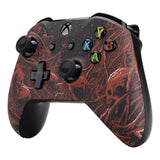 eXtremeRate Blood Purgatory Patterned Front Housing Shell Case, Soft Touch Faceplate Cover Replacement Kit for Xbox One S & One X Controller (Model 1708) - SXOFT43X