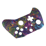 eXtremeRate Neon Novel Patterned Front Housing Shell Case, Soft Touch Faceplate Cover Replacement Kit for Xbox One S & One X Controller (Model 1708) - SXOFT51X