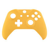 eXtremeRate Caution Yellow Soft Touch Faceplate Cover Front Housing Shell Case Replacement Kit for Xbox One S & Xbox One X Controller (Model 1708)  - SXOFX16