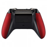eXtremeRate Scarlet Red Soft Touch Grip Back Panels, Comfortable Non-Slip Side Rails Handles, Game Improvement Replacement Parts for Xbox One X & One S Controller - SXOJ0101