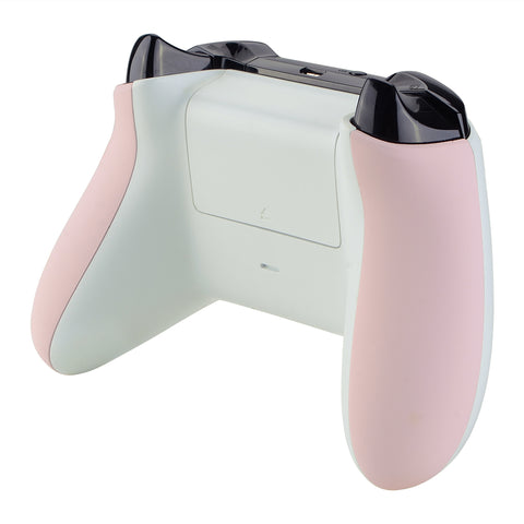 eXtremeRate Cherry Blossoms Pink Soft Touch Grip Back Panels, Comfortable Non-Slip Side Rails Handles, Game Improvement Replacement Parts for Xbox One X & One S Controller - SXOJ0122