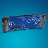 PlayVital Full Set Protective Skin Decal for Steam Deck, Custom Stickers Vinyl Cover for Steam Deck Handheld Gaming PC - Dynamic Sketch Blue - SDTM017