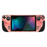 PlayVital Full Set Protective Skin Decal for Steam Deck LCD, Custom Stickers Vinyl Cover for Steam Deck OLED - Pastel Red Marble - SDTM033