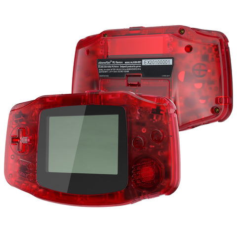 eXtremeRate IPS Ready Upgraded Clear Red GBA Replacement Shell Full Housing Cover Buttons for Gameboy Advance – Compatible with Both IPS & Standard LCD – Console & IPS Screen NOT Included - TAGM5002