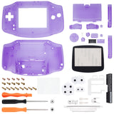 eXtremeRate IPS Ready Upgraded Clear Atomic Purple GBA Replacement Shell Full Housing Cover Buttons for Gameboy Advance – Compatible with Both IPS & Standard LCD – Console & IPS Screen NOT Included - TAGM5005