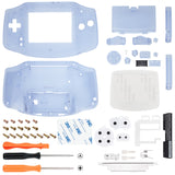eXtremeRate IPS Ready Upgraded Glacier Blue GBA Replacement Shell Full Housing Cover Buttons & White Screen Lens for Gameboy Advance – Compatible with Both IPS & Standard LCD – Console & IPS Screen NOT Included - TAGM5006