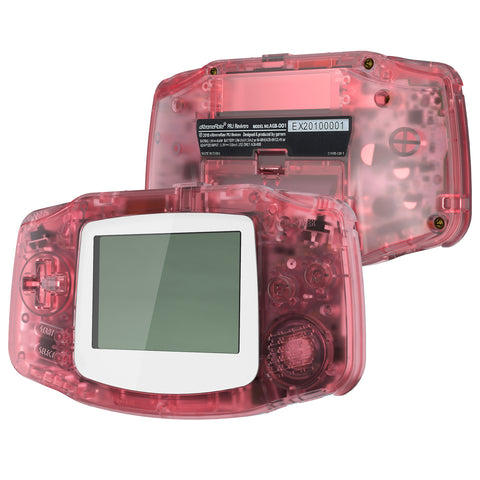 eXtremeRate IPS Ready Upgraded Cherry Pink GBA Replacement Shell Full Housing Cover Buttons & White Screen Lens for Gameboy Advance – Compatible with Both IPS & Standard LCD – Console & IPS Screen NOT Included - TAGM5007