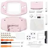 eXtremeRate IPS Ready Upgraded Cherry Blossoms Pink Soft Touch GBA Replacement Shell Full Housing Cover Buttons for Gameboy Advance – Compatible with Both IPS & Standard LCD – Console & IPS Screen NOT Included - TAGP3012