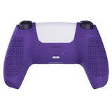 PlayVital Purple 3D Studded Edition Anti-slip Silicone Cover Skin for 5 Controller, Soft Rubber Case Protector for PS5 Wireless Controller with 6 Black Thumb Grip Caps - TDPF007