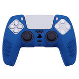PlayVital Blue 3D Studded Edition Anti-slip Silicone Cover Skin for 5 Controller, Soft Rubber Case Protector for PS5 Wireless Controller with 6 Black Thumb Grip Caps - TDPF008