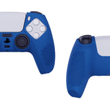 PlayVital Blue 3D Studded Edition Anti-slip Silicone Cover Skin for 5 Controller, Soft Rubber Case Protector for PS5 Wireless Controller with 6 Black Thumb Grip Caps - TDPF008
