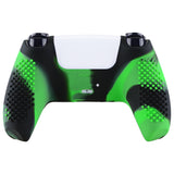 PlayVital 3D Studded Edition Anti-Slip Silicone Cover Skin for ps5 Controller, Soft Rubber Case Protector for ps5 Wireless Controller with Thumb Grip Caps - Green & Black - TDPF024