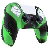 PlayVital 3D Studded Edition Anti-Slip Silicone Cover Skin for ps5 Controller, Soft Rubber Case Protector for ps5 Wireless Controller with Thumb Grip Caps - Green & Black - TDPF024