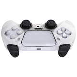 eXtremeRate PlayVital 3D Studded Glow in Dark - Green Ergonomic Soft Controller Silicone Case Grips for PS5, Rubber Protector Skins with 6 Clear White Thumbstick Caps for PS5 Controller – Compatible with Charging Station - TDPF027