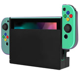 PlayVital AlterGrips Glossy Dockable Protective Case Ergonomic Grip Cover for Nintendo Switch, Interchangeable Joycon Cover w/Screen Protector & Thumb Grip Caps & Button Caps - Chameleon Green Purple - TNSYP3002