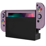 PlayVital AlterGrips Dockable Protective Case Ergonomic Grip Cover for Nintendo Switch, Interchangeable Joycon Cover w/Screen Protector & Thumb Grip Caps & Button Caps - Dark Grayish Violet - TNSYP3006