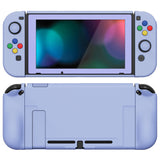 PlayVital AlterGrips Dockable Protective Case Ergonomic Grip Cover for Nintendo Switch, Interchangeable Joycon Cover w/Screen Protector & Thumb Grip Caps & Button Caps - Light Violet - TNSYP3008