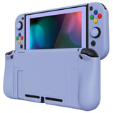 PlayVital AlterGrips Dockable Protective Case Ergonomic Grip Cover for Nintendo Switch, Interchangeable Joycon Cover w/Screen Protector & Thumb Grip Caps & Button Caps - Light Violet - TNSYP3008