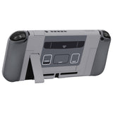 PlayVital AlterGrips Dockable Protective Case Ergonomic Grip Cover for Nintendo Switch, Interchangeable Joycon Cover w/Screen Protector & Thumb Grip Caps & Button Caps - SFC SNES Classic EU Style - TNSYY7001