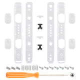 eXtremeRate Clear Replacement shell for NS Switch Joycon Strap, Custom Joy-Con Wrist Strap Housing Buttons for NS Switch - 2 Pack - UEM501