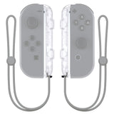 eXtremeRate Clear Replacement shell for NS Switch Joycon Strap, Custom Joy-Con Wrist Strap Housing Buttons for NS Switch - 2 Pack - UEM501