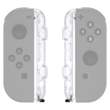 eXtremeRate Clear Replacement shell for NS Switch Joycon Strap, Custom Joy-Con Wrist Strap Housing Buttons for NS Switch - 2 Pack - UEM501