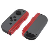 eXtremeRate Clear Red Replacement shell for NS Switch Joycon Strap, Custom Joy-Con Wrist Strap Housing Buttons for NS Switch - 2 Pack - UEM502