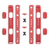 eXtremeRate Clear Red Replacement shell for NS Switch Joycon Strap, Custom Joy-Con Wrist Strap Housing Buttons for NS Switch - 2 Pack - UEM502