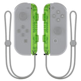 eXtremeRate Clear Green Replacement shell for NS Switch Joycon Strap, Custom Joy-Con Wrist Strap Housing Buttons for NS Switch - 2 Pack - UEM503