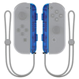 eXtremeRate Clear Blue Replacement shell for NS Switch Joycon Strap, Custom Joy-Con Wrist Strap Housing Buttons for NS Switch - 2 Pack - UEM504