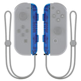 eXtremeRate Clear Blue Replacement shell for NS Switch Joycon Strap, Custom Joy-Con Wrist Strap Housing Buttons for NS Switch - 2 Pack - UEM504
