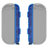 eXtremeRate Clear Blue Replacement shell for NS Switch Joycon Strap, Custom Joy-Con Wrist Strap Housing Buttons for NS Switch - 2 Pack - UEM504