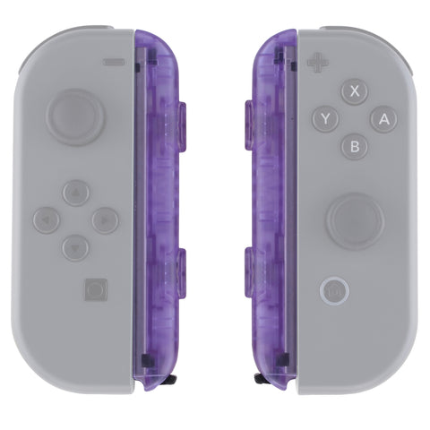 eXtremeRate Clear Atomic Purple Custom Full Set Shell for Nintendo Switch  OLED, DIY Replacement Console Back Plate, NS Joycon Handheld Controller