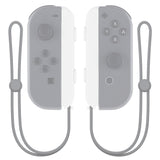 eXtremeRate White Soft Touch Replacement shell for Nintendo Switch Joycon Strap, Custom Joy-Con Wrist Strap Housing Buttons for Nintendo Switch - 2 Pack - UEP303