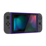 eXtremeRate Purple DIY Housing Shell for NS Switch Console, Replacement Faceplate Front Frame for NS Switch Console with Volume Up Down Power Buttons - Console NOT Included - VEP304