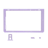 eXtremeRate Clear Atomic Purple DIY Housing Shell for Nintendo Switch Console, Replacement Faceplate Front Frame for Nintendo Switch Console w/ Volume Up Down Power Buttons - Console NOT Included - VEP311