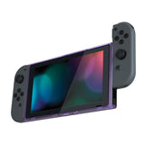 eXtremeRate Clear Atomic Purple DIY Housing Shell for Nintendo Switch Console, Replacement Faceplate Front Frame for Nintendo Switch Console w/ Volume Up Down Power Buttons - Console NOT Included - VEP311
