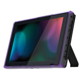 eXtremeRate Clear Atomic Purple DIY Housing Shell for Nintendo Switch Console, Replacement Faceplate Front Frame for Nintendo Switch Console w/ Volume Up Down Power Buttons - Console NOT Included - VEP311
