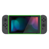 eXtremeRate Green DIY Housing Shell for NS Switch Console, Replacement Faceplate Front Frame for NS Switch Console with Volume Up Down Power Buttons - Console NOT Included - VEP313