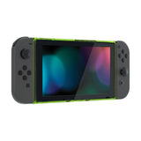 eXtremeRate Clear Green DIY Housing Shell for NS Switch Console, Replacement Faceplate Front Frame for NS Switch Console with Volume Up Down Power Buttons - Console NOT Included - VEP316