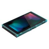 eXtremeRate Emerald Green DIY Housing Shell for NS Switch Console, Replacement Faceplate Front Frame for NS Switch Console w/ Volume Up Down Power Buttons - Console NOT Included - VEP318
