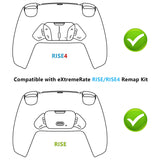 eXtremeRate Turn RISE & RISE4 to RISE4 RMB Kit – Silver Real Metal Buttons (RMB) Version K1 K2 K3 K4 Back Buttons Housing & Remap PCB Board for PS5 Controller eXtremeRate RISE & RISE4 Remap kit - VPFJ7001