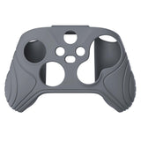 PlayVital Samurai Edition Gray Anti-slip Controller Grip Silicone Skin, Ergonomic Soft Rubber Protective Case Cover for Xbox Series S/X Controller with Black Thumb Stick Caps - WAX3006